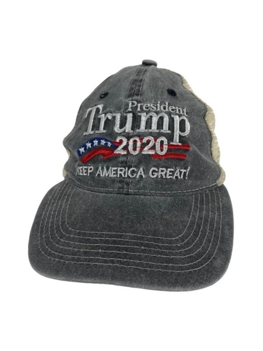 Trump 2020 Keep America Great! Graphic Hat Mesh SnapBack Trucker Grey One Size